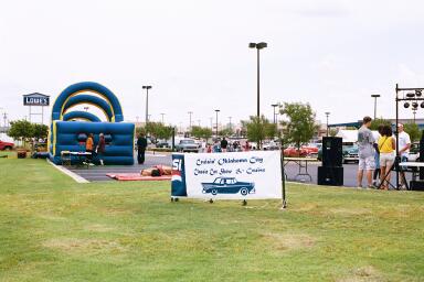 Kids had lots of fun in the inflatable rides